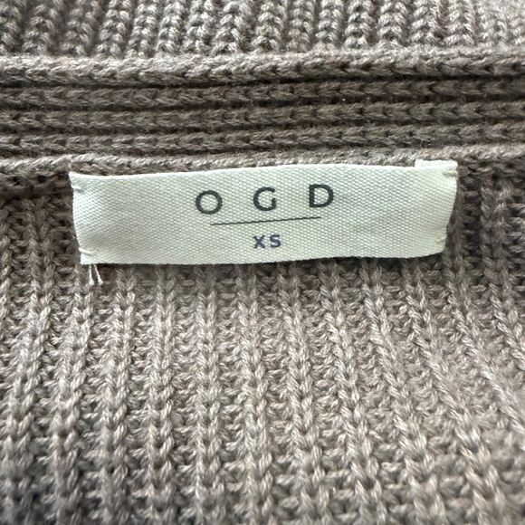 NWOT OGD ONE GREY DAY Silk, Cotton, Nylon Sweater Taupe Cropped XS - Picture 3 of 6